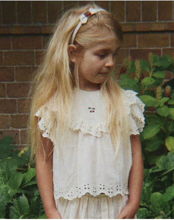 Konges Sløjd Posey-Top/Blusenshirt mit Rüschen aus Bio-Baumwolle - Antique White 🍒