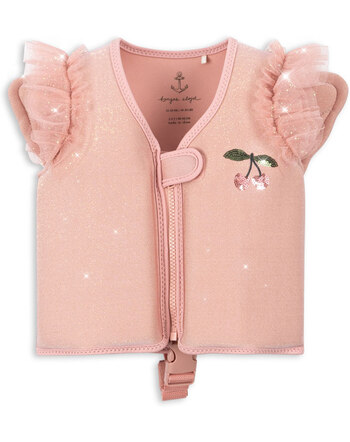 Konges Sløjd Schwimmweste 'Piper' mit Schmetterling und Kirsche - Powder Pink