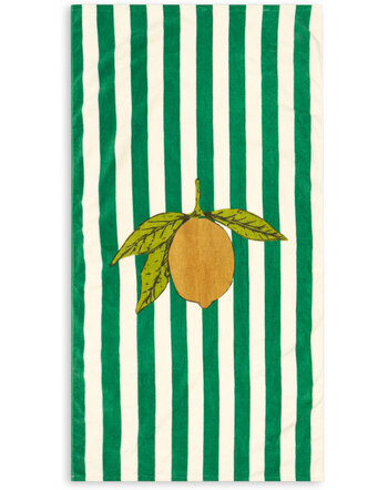 Konges Sløjd Strand-Handtuch mit Zitronenprint aus Baumwolle 70 x 131 cm - Antique Stripe 🍋