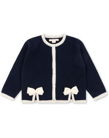 Konges Sløjd Strickjacke 'Alette' aus 100 % Wolle mit Schleifendetails - Navy Blazer