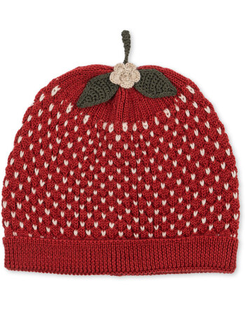 Konges Sløjd Strickmütze 'Strawberry' aus Merinowolle - True Red 🍓