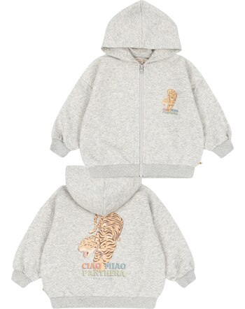Konges Sløjd Sweat-Jacke 'Lou' aus Bio-Baumwolle mit Tiger-Print - Grey Melange