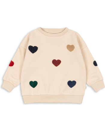 Konges Sløjd Sweatshirt 'Lou' aus Bio-Baumwolle mit Herzen - Bon Coeur Coloré