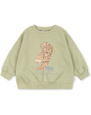 Konges Sløjd Sweatshirt 'Lou' mit Tigerprint aus Bio-Baumwollmischung - Sage 🐅💚