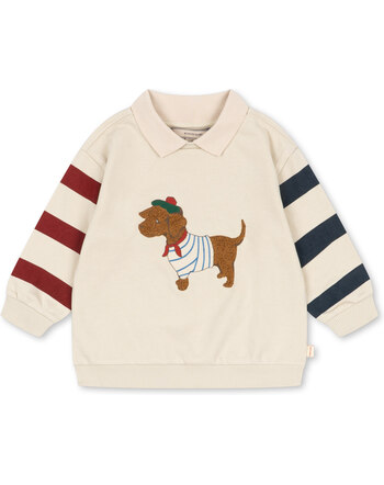 Konges Sløjd Sweatshirt 'Spotty' aus Bio-Baumwolle mit Dackel - Brown Rice