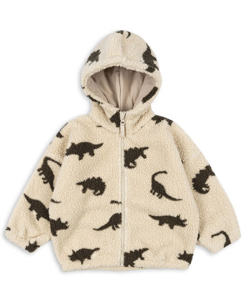 Konges Sløjd Teddy-Jacke 'Jody' mit Fleecefutter und Kapuze - Dino Silhouette 