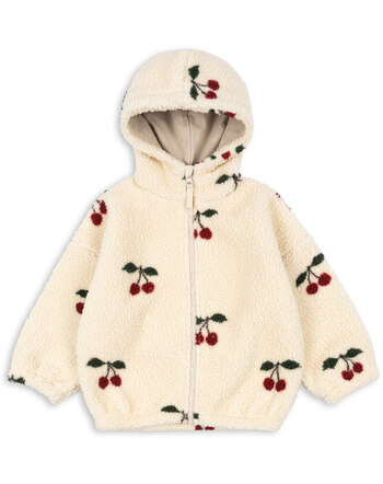 Konges Sløjd Teddy-Jacke 'Jody' mit Fleecefutter und Kapuze - Ma Grande Cerise