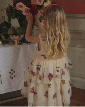 Konges Sløjd Tüll-Kleid 'Yvonne' mit Glitzer-Früchten - Vitamins
