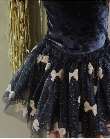 Konges Sløjd Tüll-Rock 'Yvonne' mit Glitzer-Schleifen - Night Sky Sequin