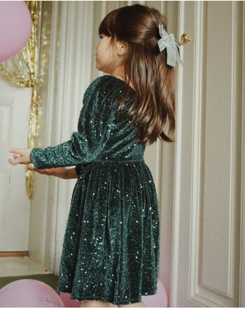 Konges Sløjd Velour-Kleid 'Viola' mit funkelnden Pailletten - Sycamore