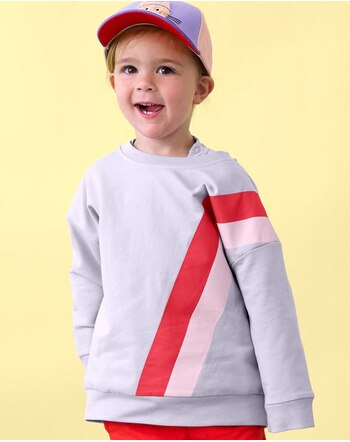 Lässig Pullover/Sweater mit Streifen-Print aus Bio-Baumwolle - Pastel Lilac 💜