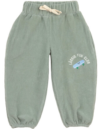Lässig Relaxed-Fit-Cordhose aus Bio-Baumwolle mit Stickerei - Granite Green