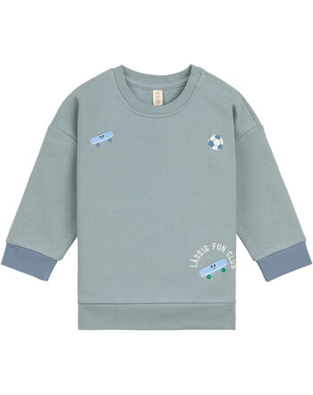Lässig Relaxed-Fit-Pullover aus Bio-Baumwolle mit Stickereien - Granite Green