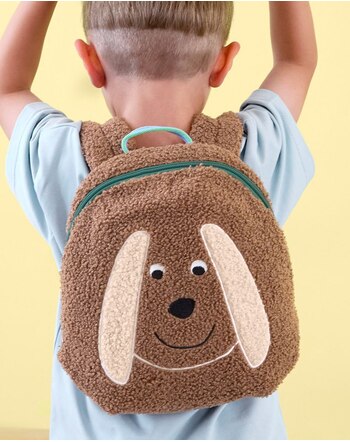 Lässig Rucksack 'Tiny Team' mit Hunde-Stickerei - Brown