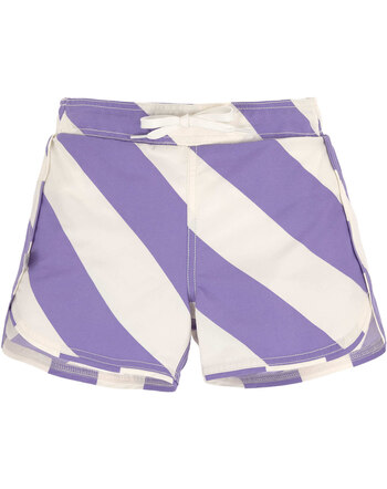 Lässig UV-Badehose/-shorts mit UV-Schutz & stylischem Design - Stripes Purple/Sea Salt 💜🤍