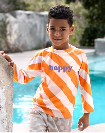 Lässig UV-Langarmshirt mit UV-Schutz UPF 60 - Stripes Pale Pink/Orange