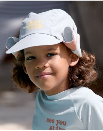 Lässig UV-Schirmmütze mit UV-Schutz UPF 80 & faltbarem Nackenschutz - Illusion Blue