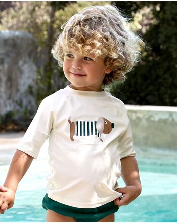 Lässig UV-T-Shirt mit Hunde-Print und UPF 60 - Sea Salt