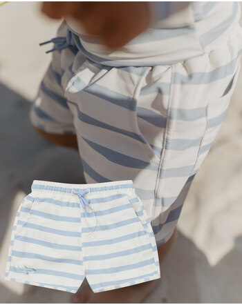 Leevje Schwimm-/Badehose mit UV-Schutz UPF 80 & im Streifen-Design - Blue Stripes