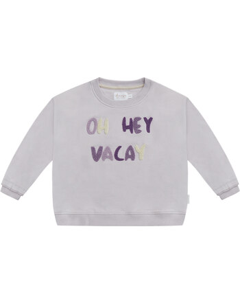 Leevje Sweatshirt/Pullover mit Frottier-Stickerei & aus Bio-Baumwolle - Lavender