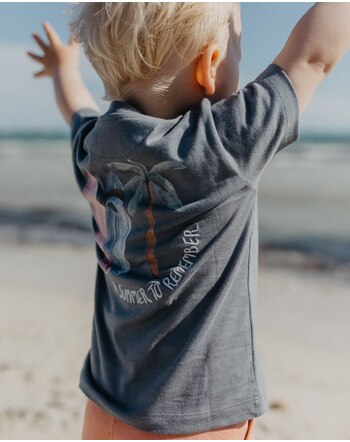 Leevje T-Shirt im Surfer-Look aus 100 % Bio-Baumwolle - Blue