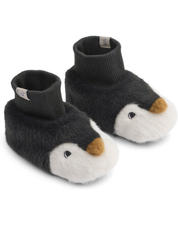 Liewood Baby-Hausschuhe mit Anti-Rutsch-Noppen BETH PENGUIN - Sandy / Dark Grey