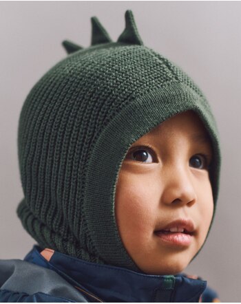 Liewood Balaclava 'Hanibal' im Dino-Design aus Bio-Baumwolle - Hunter Green 🦕