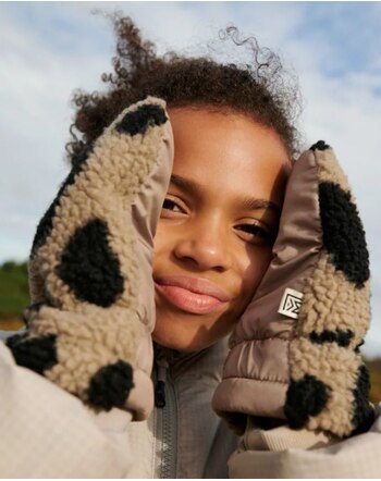 Liewood Fäustlinge/Handschuhe 'Grethe' aus Fleece - Mega Leo/Oat Mix 🐆