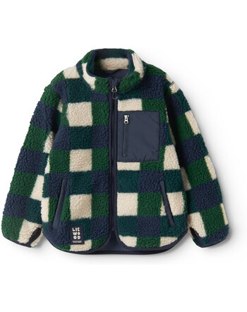 Liewood Fleecejacke 'Nolan' mit Stehkragen und Brusttasche - Mega Check/Bright Garden
