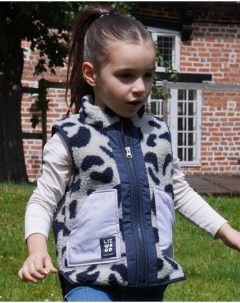 Liewood Fleeceweste 'Noam' im Leo-Design - Mega Leo/Mist Mix