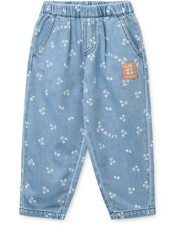 Liewood Jeanshose 'Borris' mit Herzkirschen-Print & aus leichtem Baumwoll-Denim - Cherry Heart Sandy/Denim 🍒