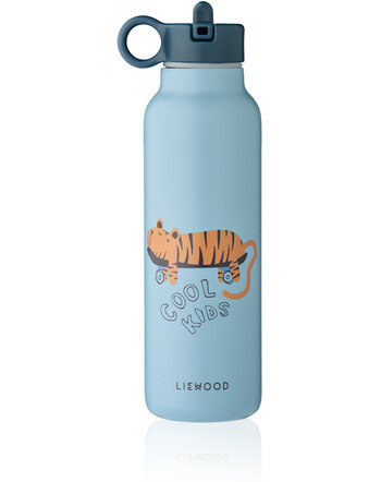 Liewood Thermo-Flasche 500ml aus 100% Edelstahl mit Pop-Up-Verschluss FALK - Tiger / Beach Blue