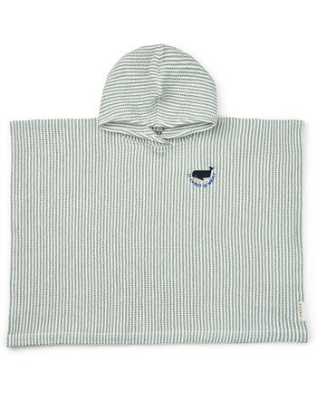 Liewood Kapuzen-Badeponcho aus Bio-Baumwolle mit Waffelstruktur - Peppermint / Creme De La Creme