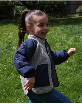 Liewood Kinder-Fleecejacke 'Runa Kids Jacket' - Mist/Classic Navy