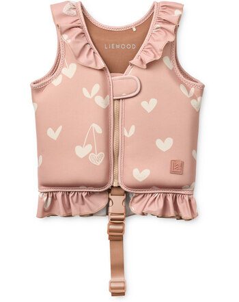 Liewood Kinder-Schwimmweste mit Herzen und Rüschen - Sweethearts/Pale Tuscany