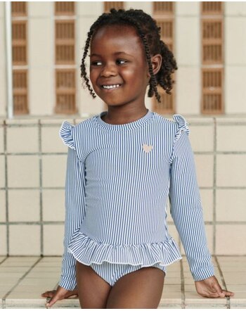 Liewood Langarm-Badeanzug mit 40+ LSF - Riverside / Creme De La Creme