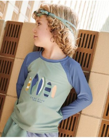 Liewood Langarm-Badeshirt mit 40+ LSF - Boards / Light Peppermint