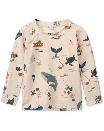 Liewood Langarm-Badeshirt mit 40+ LSF - Sea Creature / Sandy