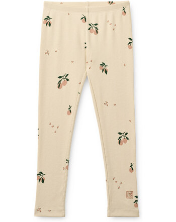Liewood Leggings aus Bio-Baumwolle mit Rippstruktur und Pfirsichen - Peach / Sea Shell