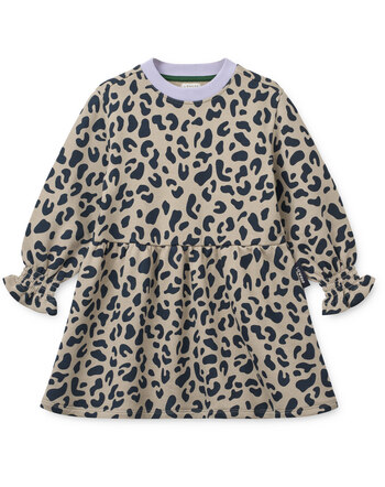 Liewood Sweatkleid 'Lia' im Leo-Design aus Bio-Baumwolle - Leo/Mist 🐆