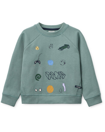 Liewood Sweatshirt/Pullover 'Orson' mit Prints & Stickereien aus Bio-Baumwolle - Play/Dusty Peppermint