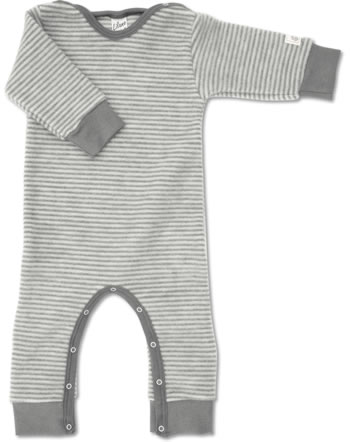 Lilano Overall striped wool terry light grey