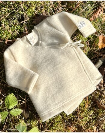 Lilano Baby-Wickeljäckchen aus Schurwoll-Fleece - Natur