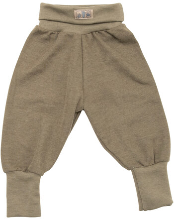 Lilano Bundhose im Uni-Look aus Merinowolle und Seide - Khaki