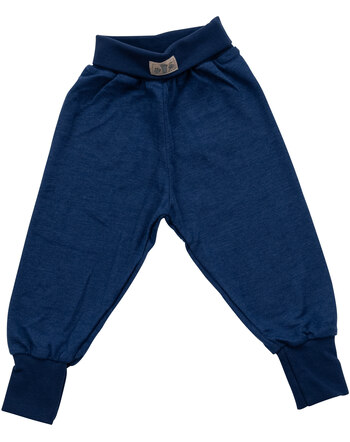 Lilano Bundhose im Uni-Look aus Merinowolle und Seide - Marine