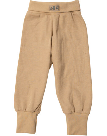 Lilano Bundhose im Uni-Look aus Merinowolle und Seide - Sand