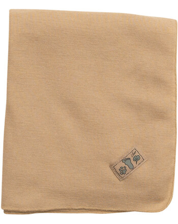 Lilano Decke im Uni-Look 80 x 90 cm aus Merinowolle und Seide - Sand