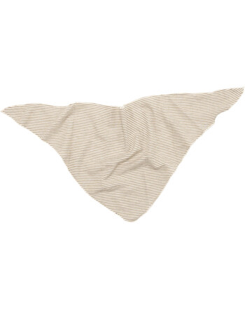 Lilano Dreieckstuch im Ringel-Design 65 cm aus Merinowolle und Seide - Khaki/Natur