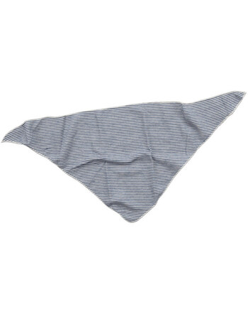 Lilano Dreieckstuch im Ringel-Design 65 cm aus Merinowolle und Seide - Marine/Natur