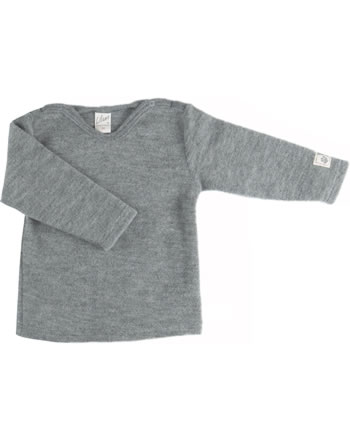 Lilano Children's shirt long sleeve virgin wool light gray